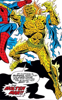 Открытки с Расплавленным Человеком из комиксов Вселенной Марвел.