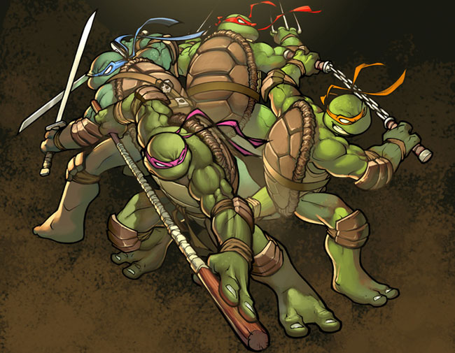 Открытки с Черепашками Ниндзя для детей скачать бесплатно.   