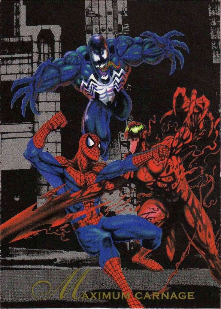 Открытки с Карнажем из комиксов Вселенной Марвел про Спайдермэна.