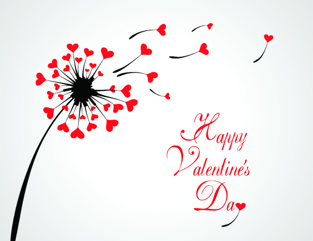 Поздравительные открытки на день святого Валентина с сердечками для любимых