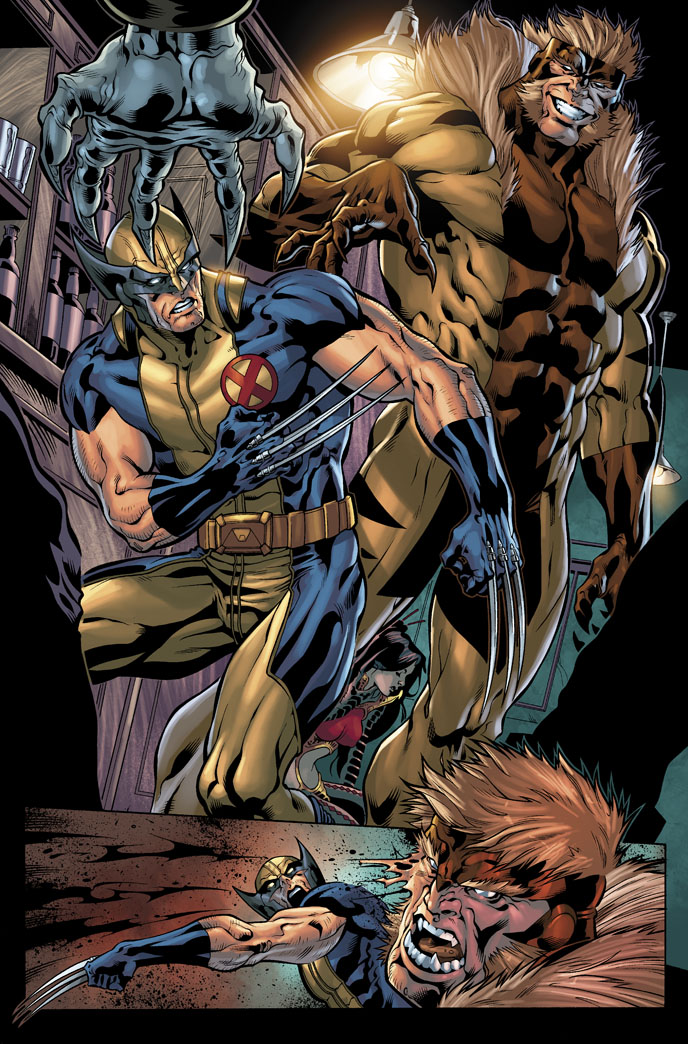 Открытки с Саблезубым врагом росомахи из комиксов от Марвел.