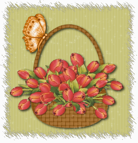 Открытки с тюльпанами в корзине скачать бесплатно. Открытки с тюльпанами в ко...