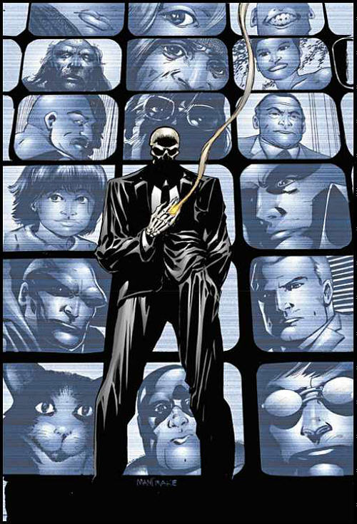 Открытки с Господином Боунсом из комиксов Вселенной ДС скачать.