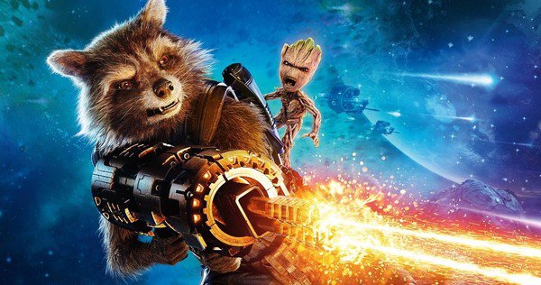 Открытки с Енотом Ракетой из Стражей Галактики скачать бесплатно.