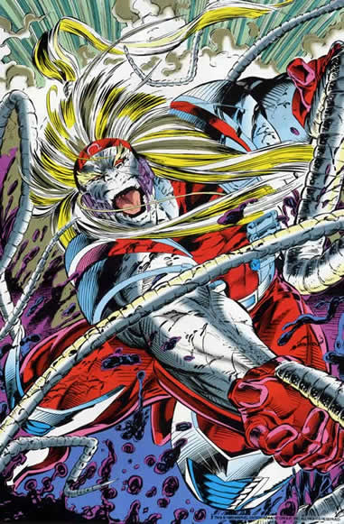 Открытки с Красным Омегой врагом Росомахи из комиксов Марвел.