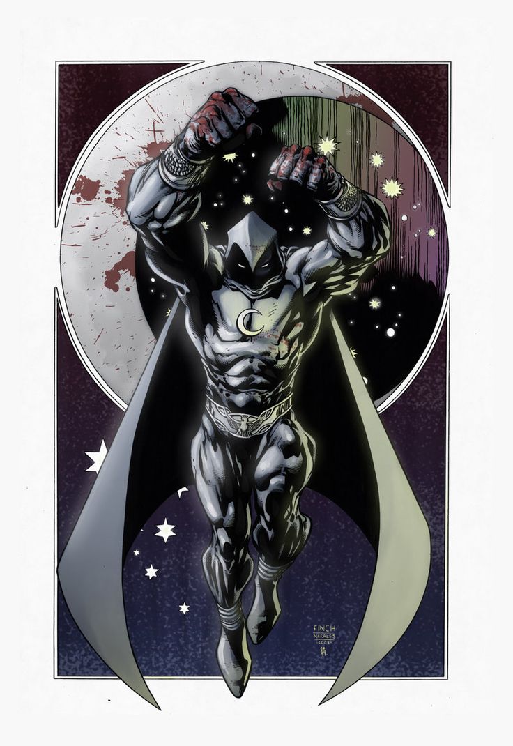 Открытки с Лунным Рыцарем из комиксов Вселенной Марвел скачать.