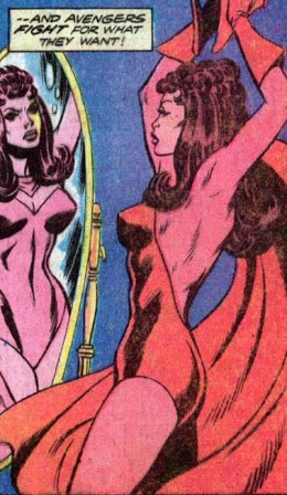 Открытки с Алой Ведьмой из комиксов Вселенной Марвел скачать.