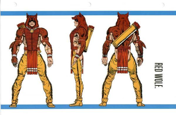 Открытки с Красным Волком индейцем супергероем из комиксов. 