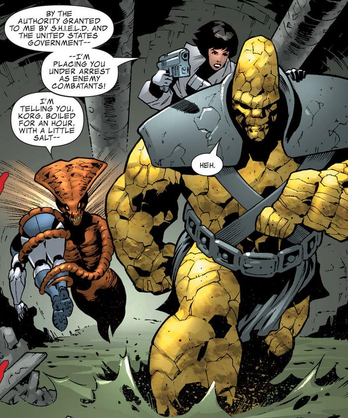 Открытки с Коргом из комиксов Вселенной Марвел скачать бесплатно.