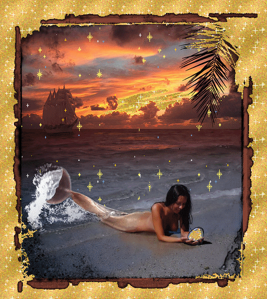 Фантастические открытки с русалками. Открытки с русалками gif.