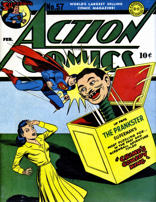 Открытки со злодеем Пранкстером из комиксов про Супермэна от ДС.