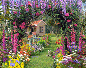 Открытки с цветочным садом скачать бесплатно. Открытки с цветочным садом онлайн.