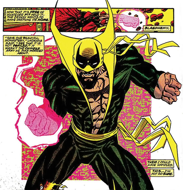 Открытки с Железным Кулаком Денни Рэндом из комиксов Марвел.