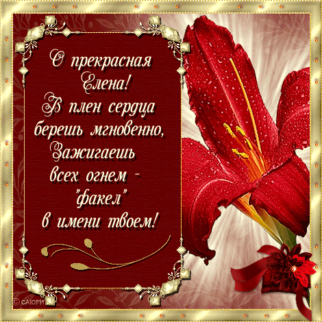 Открытки с именем Елена с анимациями. С днём рождения Елена открытки.