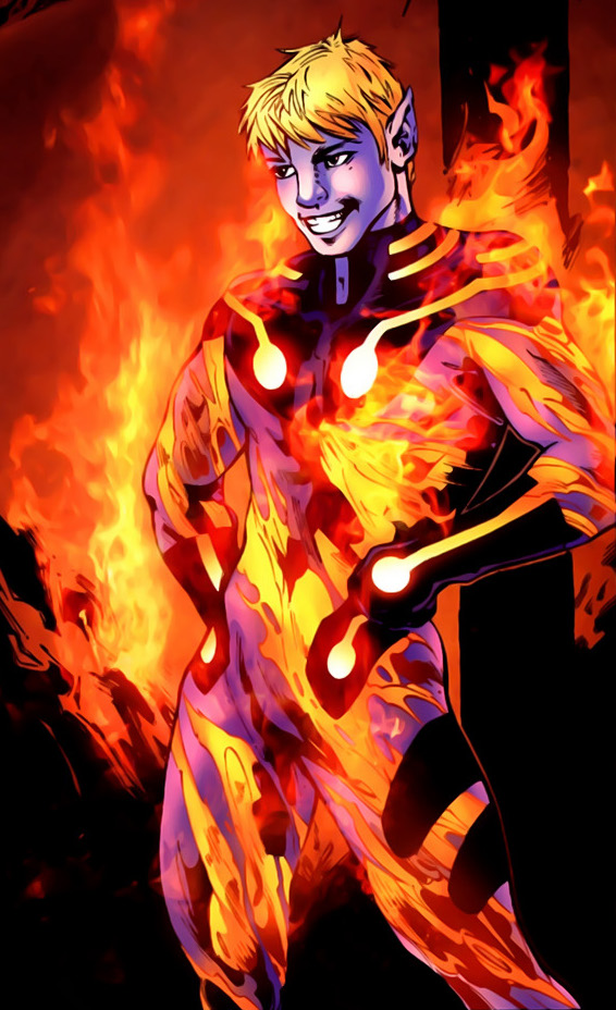 Открытки с Санфайером персонажем из комиксов Вселенной Марвел.