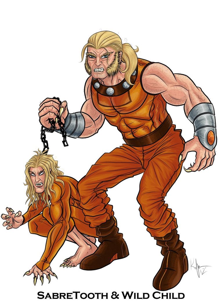 Открытки с Саблезубым врагом росомахи из комиксов от Марвел.