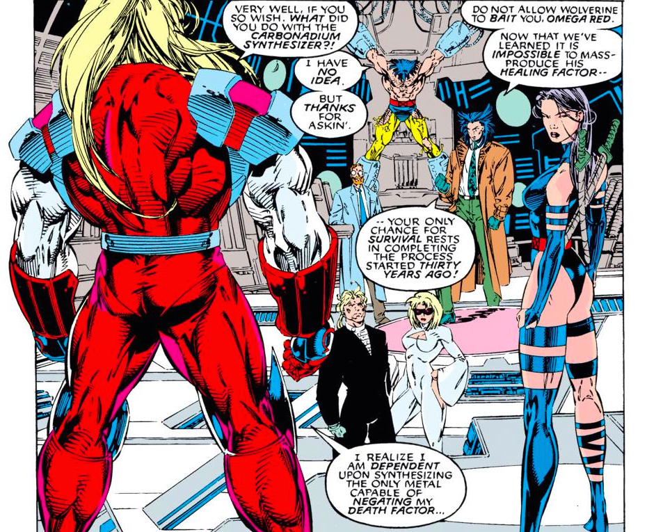 Открытки с Красным Омегой врагом Росомахи из комиксов Марвел.