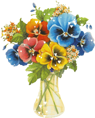 Открытки с разноцветными анютиными глазками скачать бесплатно.