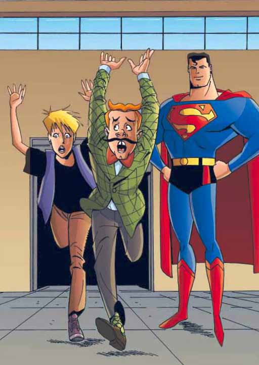 Открытки со злодеем Пранкстером из комиксов про Супермэна от ДС.