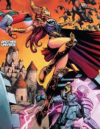 Открытки с Девушкой Тором из комиксов Вселенной Марвел скачать.