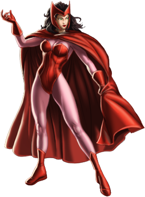 Открытки с Алой Ведьмой из комиксов Вселенной Марвел скачать.