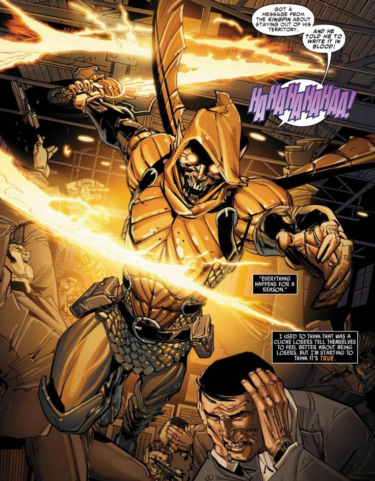 Открытки с Филом Урихом врагом Человека Паука из комиксов Марвел.