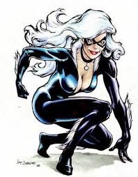 Открытки с Черной Кошкой из Спайдермена по комиксам Марвел. 