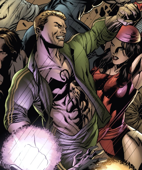 Открытки с Железным Кулаком Денни Рэндом из комиксов Марвел.