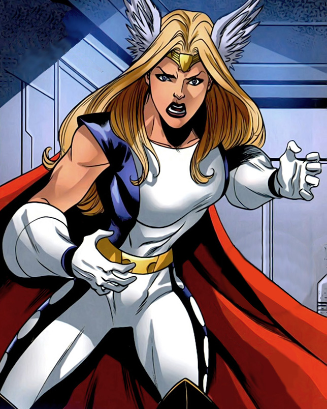 Открытки с Девушкой Тором из комиксов Вселенной Марвел скачать.