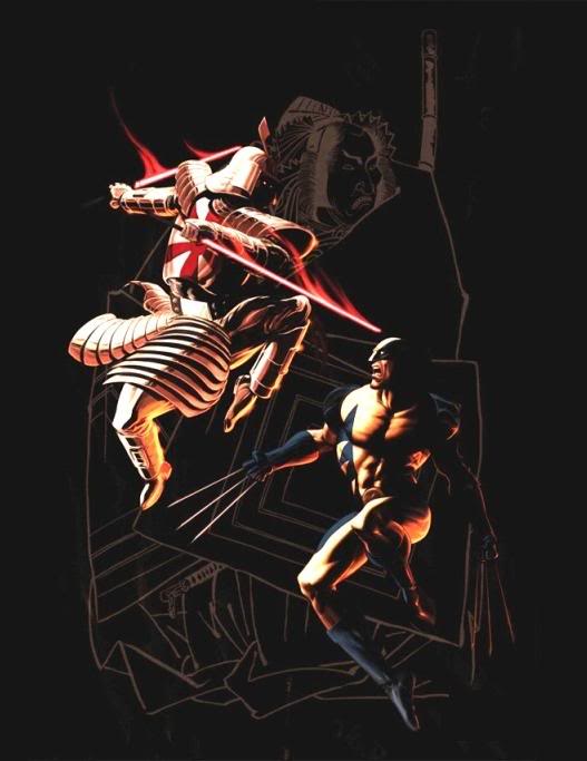 Открытки с Серебряным Самураем из комиксов Вселенной Марвел.