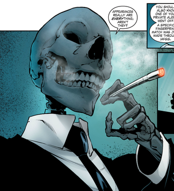 Открытки с Господином Боунсом из комиксов Вселенной ДС скачать.