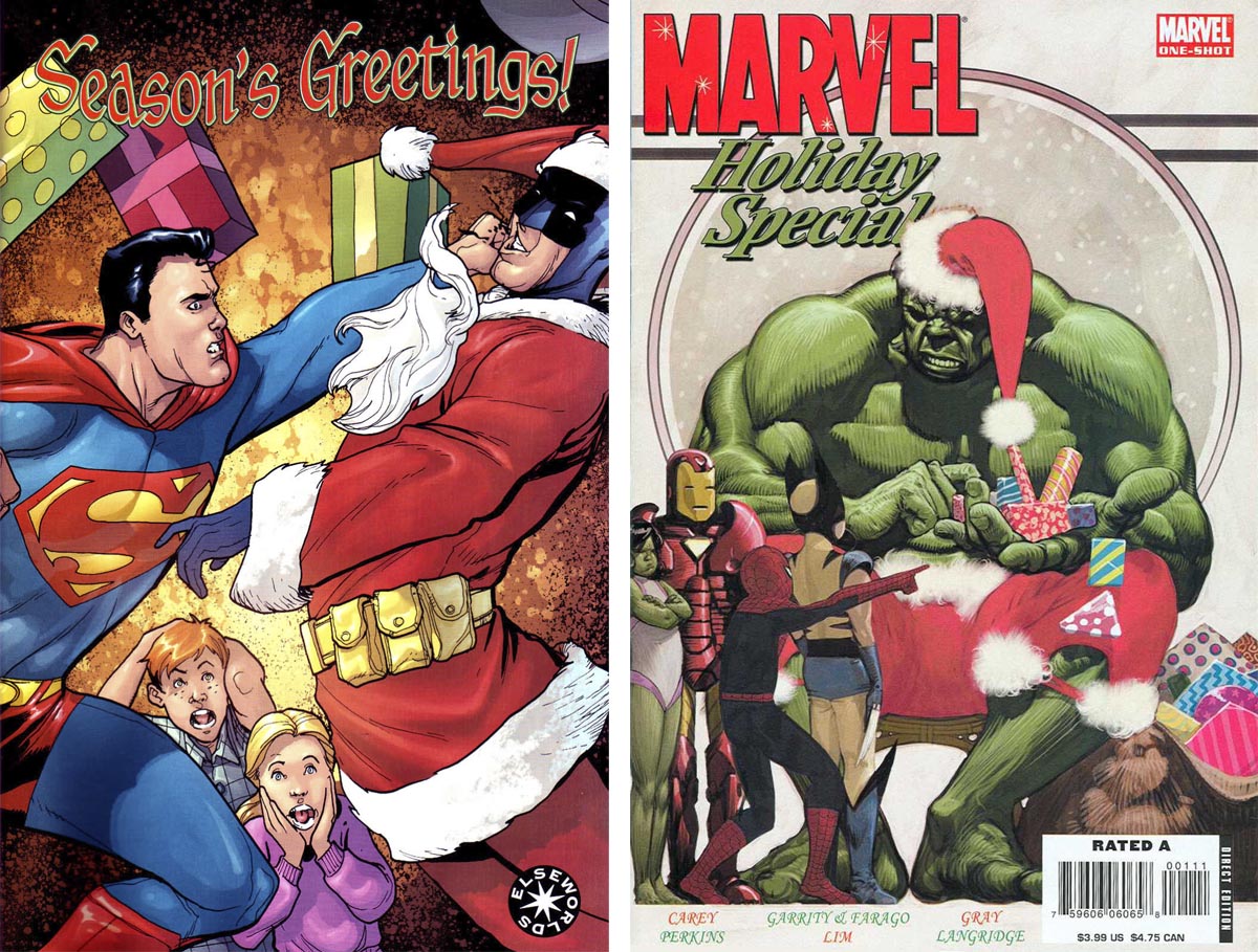 Открытки с Санта Клаусом из Вселенной ДС скачать бесплатно. 