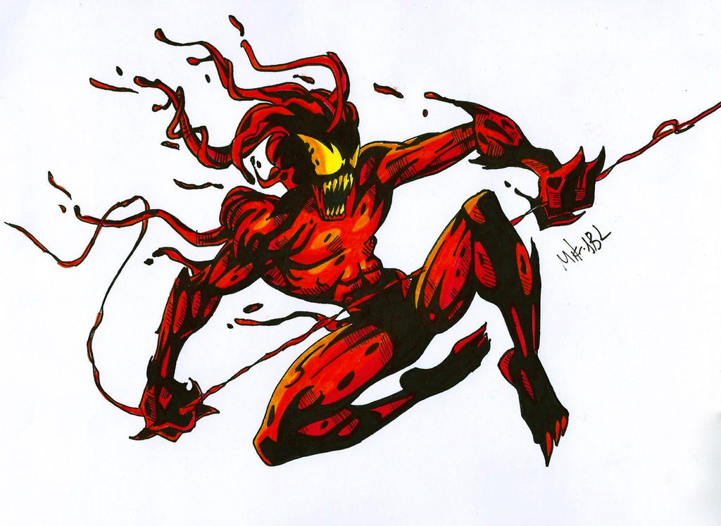 Открытки с Карнажем из комиксов Вселенной Марвел про Спайдермэна.