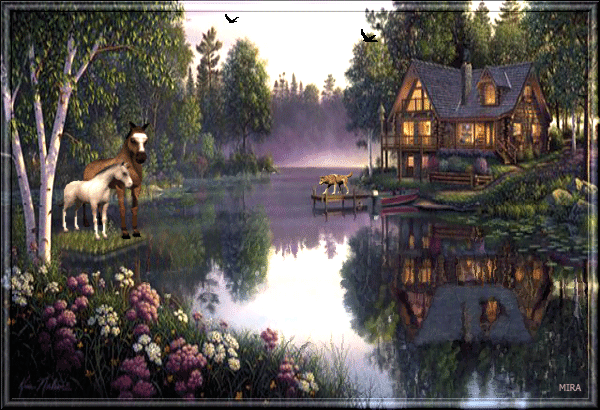 Открытки с озёрами с анимациями. Открытки с озёрами скачать.