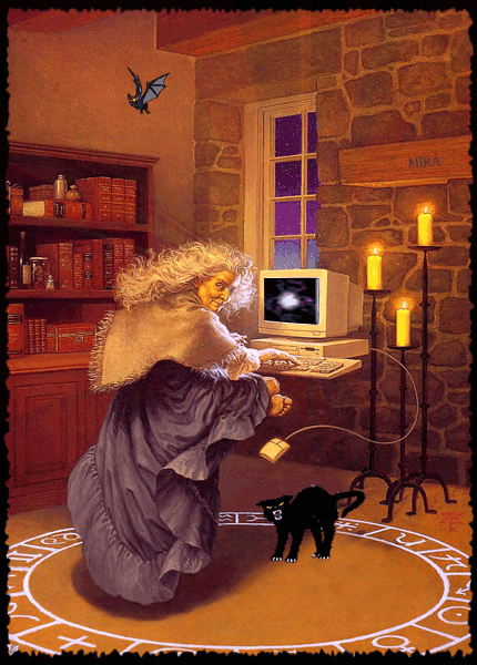 Анимационные открытки с Бабой Ягой. Открытки с Бабой Ягой скачать бесплатно.