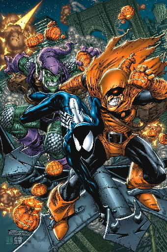 Открытки с Хобгоблином врагом Спайдермэна из комиксов Марвел.