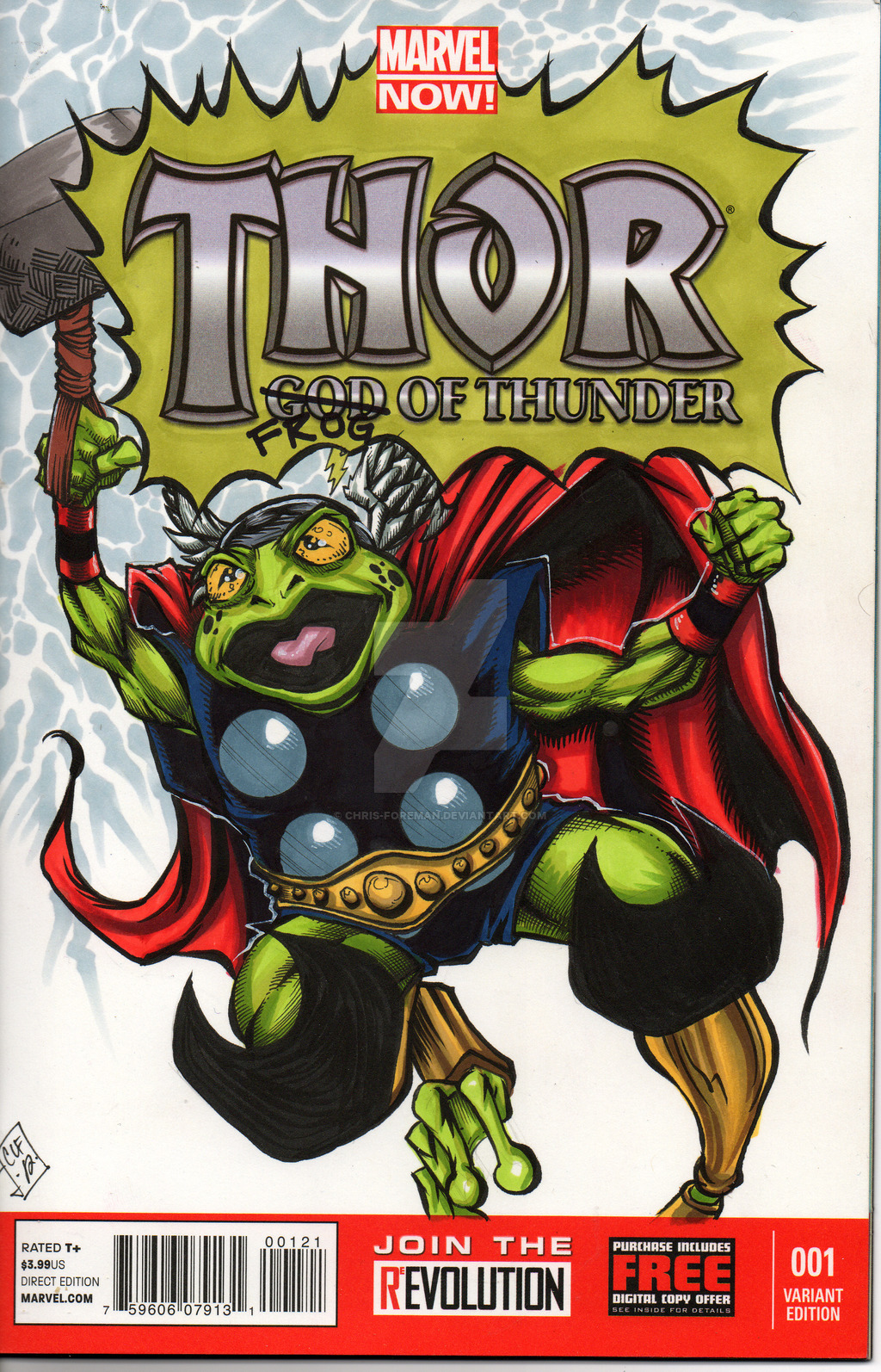 Открытки с Трогом лягушкой супергероем из комиксов от Марвел.