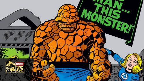 Открытки с Существом из Фантастической Четверки Вселенной Марвел.