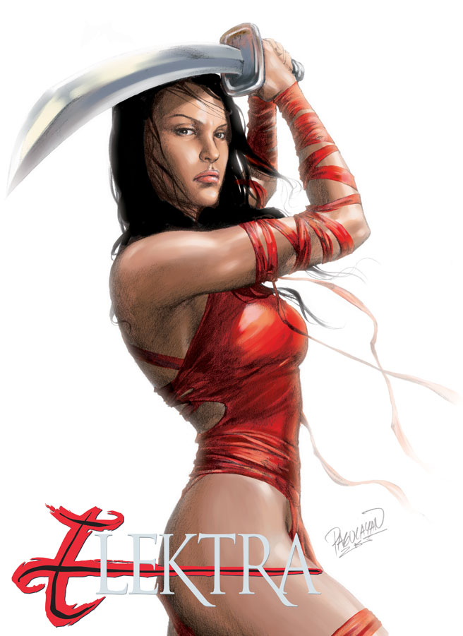 Открытки с Электрой из комиксов Марвел скачать бесплатно.    