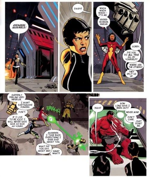 Открытки с Землетрясением Дейзи Джонсон из комиксов Марвел. 