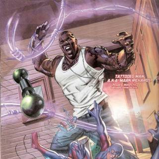 Открытки с Татуированным Человеком из комиксов скачать бесплатно.