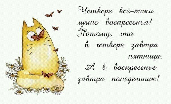 Привет четверг. Открытки с приколами и пожеланиями на четверг