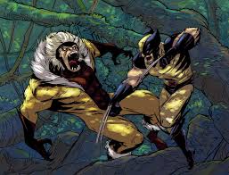 Открытки с Саблезубым врагом росомахи из комиксов от Марвел.