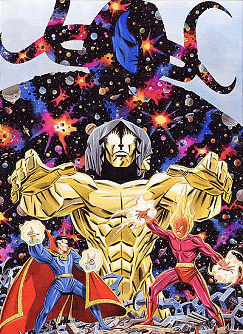 Открытки с Живым Трибуналом суперзлодеем из комиксов Марвел.