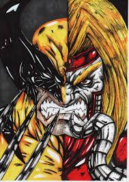 Открытки с Красным Омегой врагом Росомахи из комиксов Марвел.