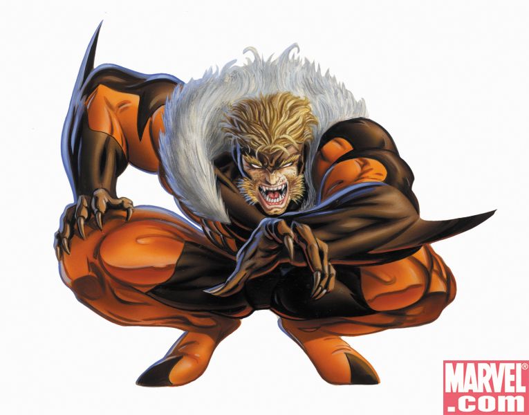 Открытки с Саблезубым врагом росомахи из комиксов от Марвел.