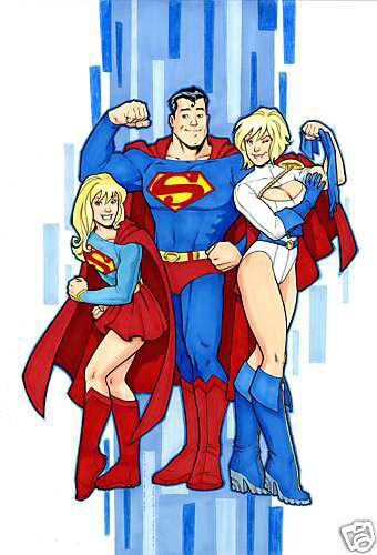 Открытки с Пауэр Гёрл из комиксов про Супермэна от ДС скачать.