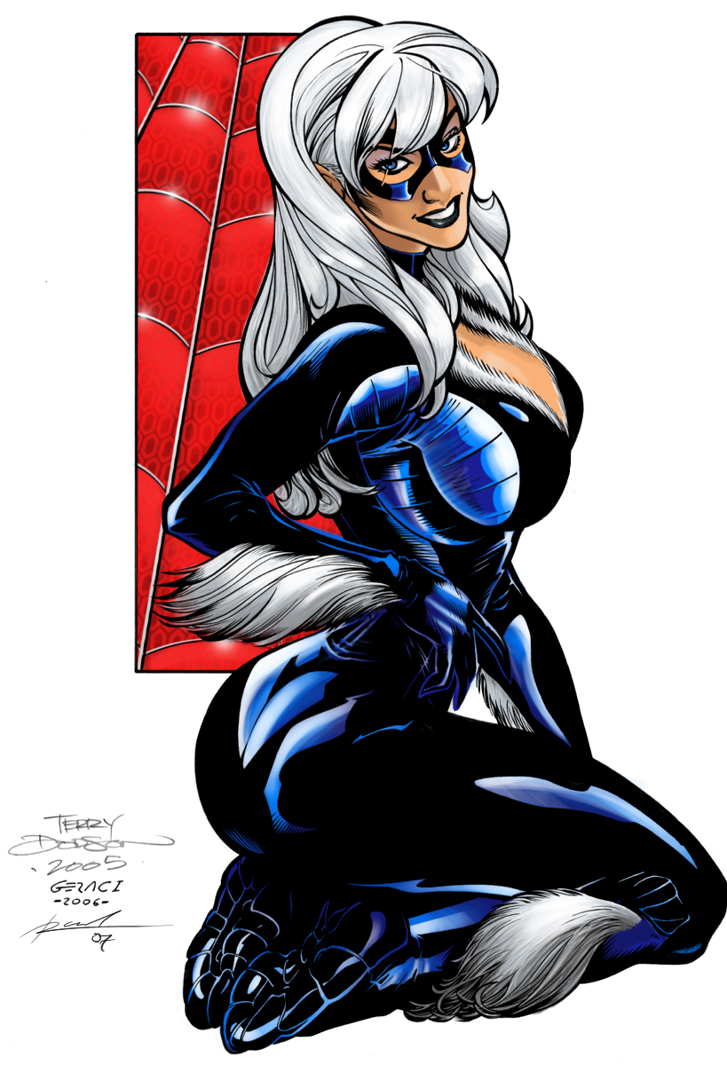 Открытки с Черной Кошкой из Спайдермена по комиксам Марвел. 