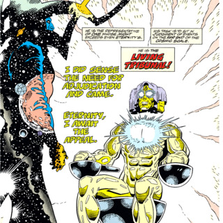 Открытки с Живым Трибуналом суперзлодеем из комиксов Марвел.