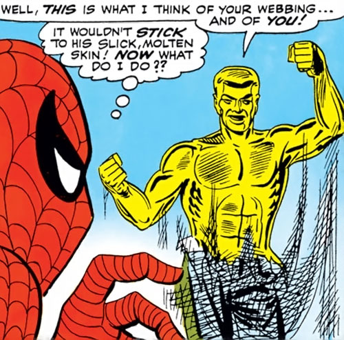 Открытки с Расплавленным Человеком из комиксов Вселенной Марвел.